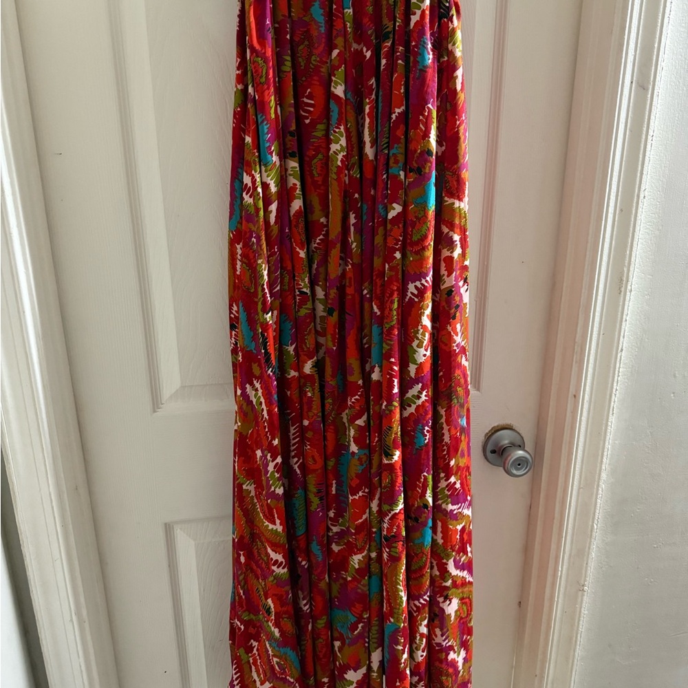 Floral Red Maxi Skirt